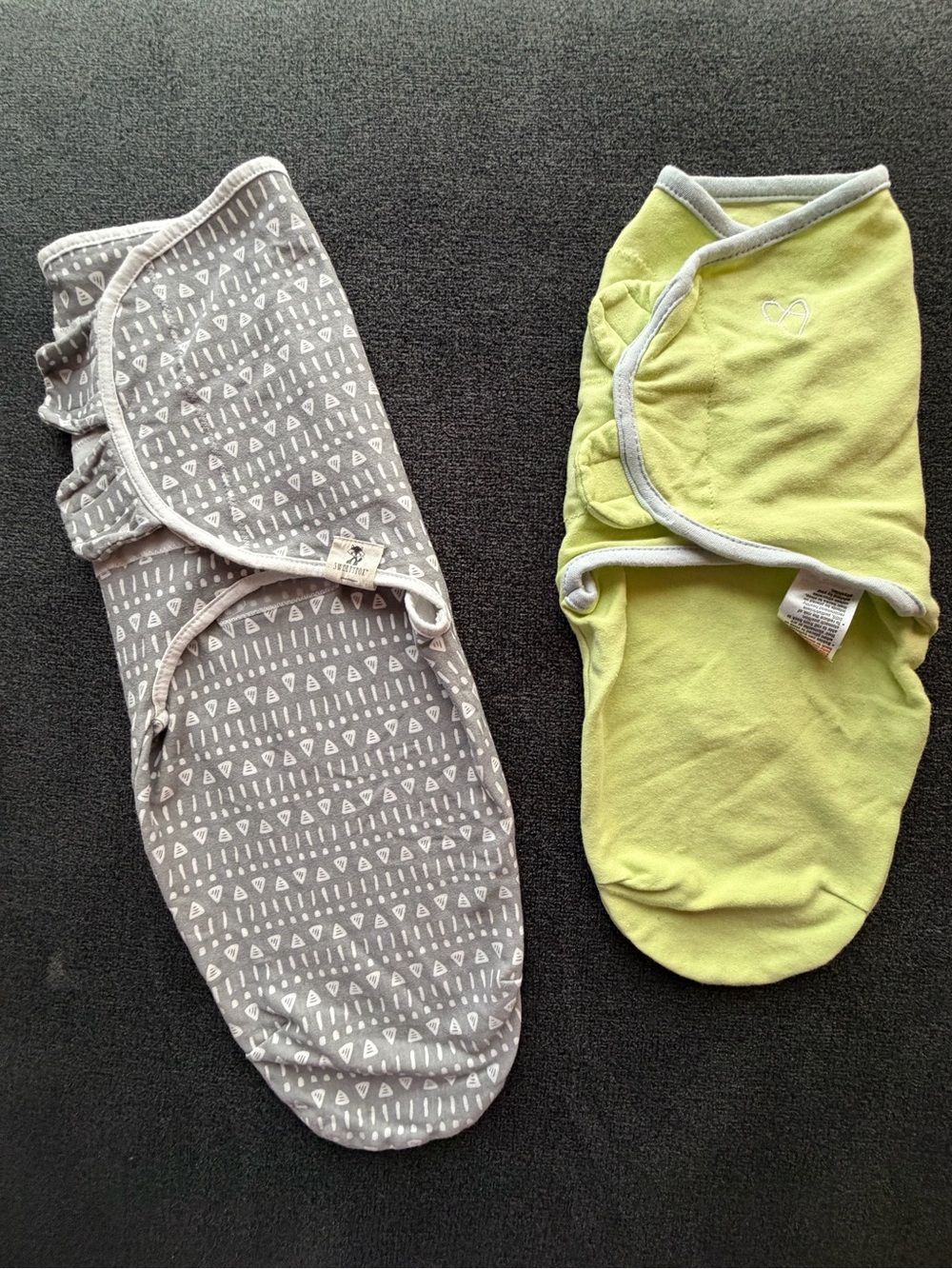 Swaddle Sleep Sack Set - Gray & Lime Green
